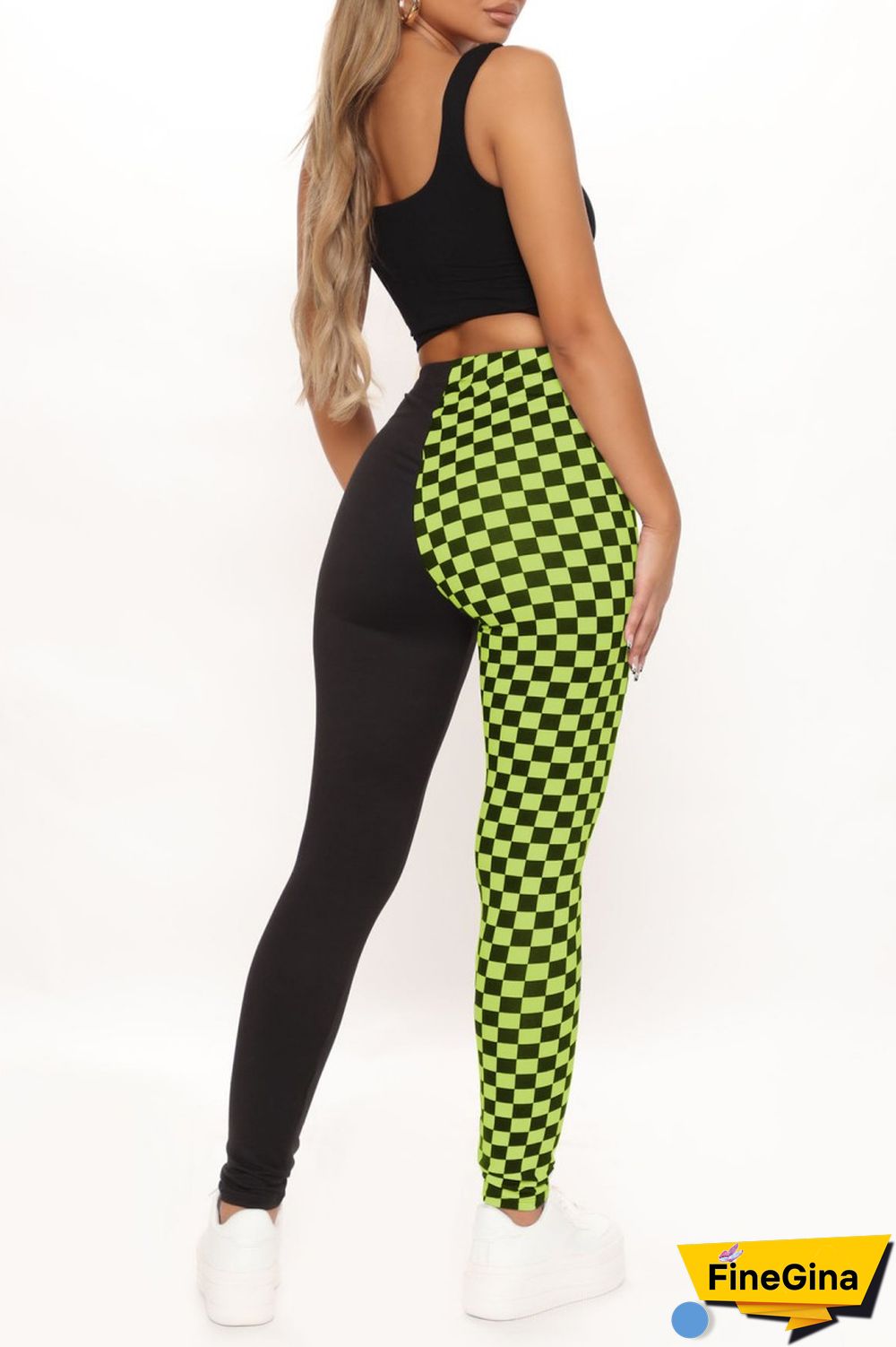 Black Casual Plaid Print Patchwork Regular High Waist Pencil Patchwork Trousers