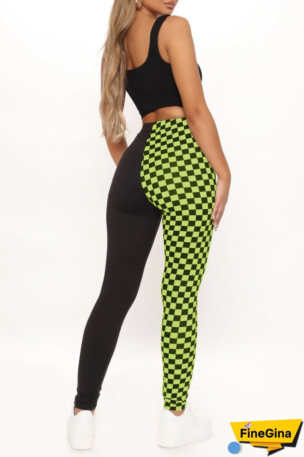 Black Casual Plaid Print Patchwork Regular High Waist Pencil Patchwork Trousers