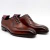 Luxury Brown Men Oxfords Shoes Genuine Leather 