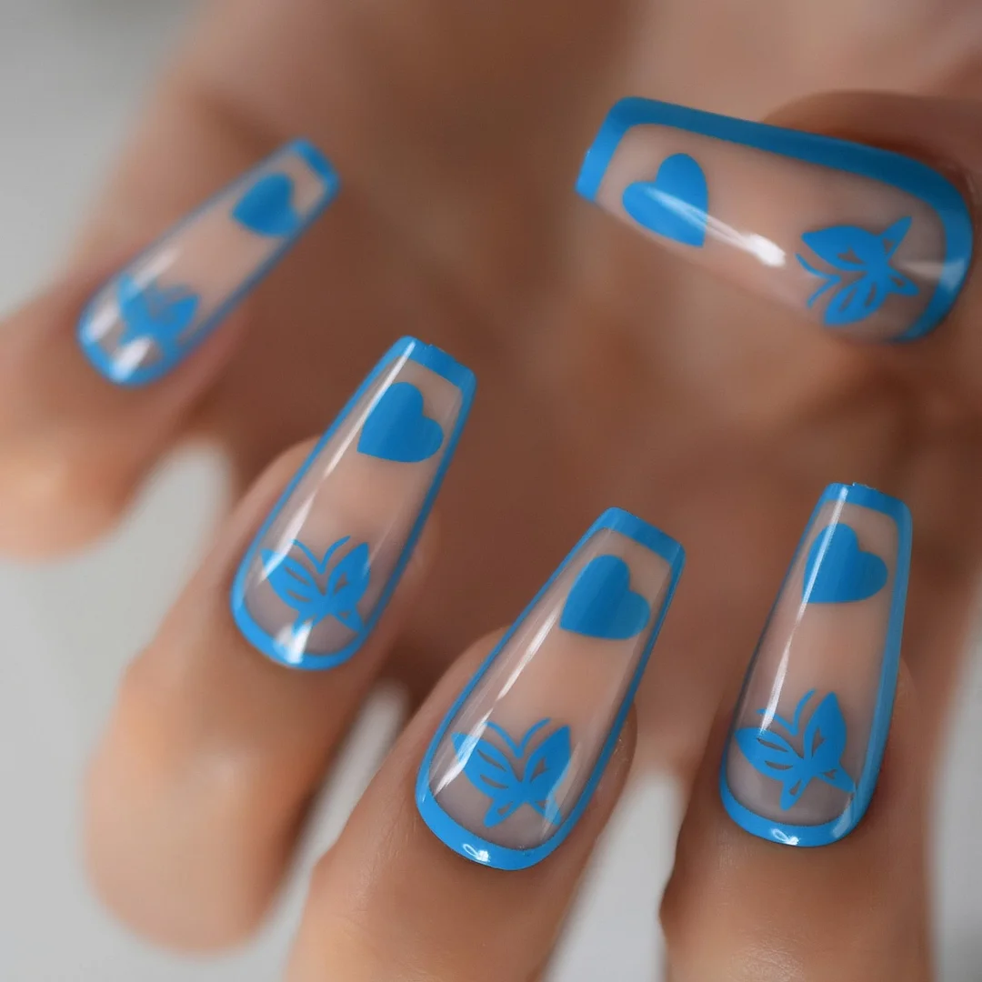 Orginal White Smoke Nails Design Full Cover Nails Coffin Extra Long Supplie For Professionals Gels Nails Art Fingernails Tip Set-Nail Inspo