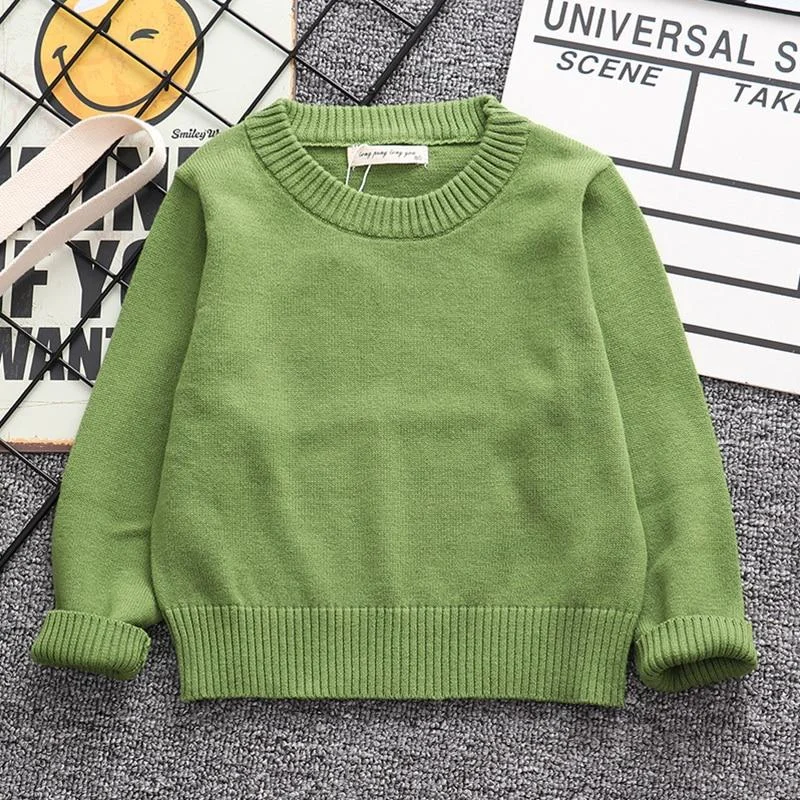 Spring Autumn Candy Color Baby Boys Girls Knitted Sweaters 2021 New Children Long Sleeve Boys Girls Boys Base Shirt 1-6Years