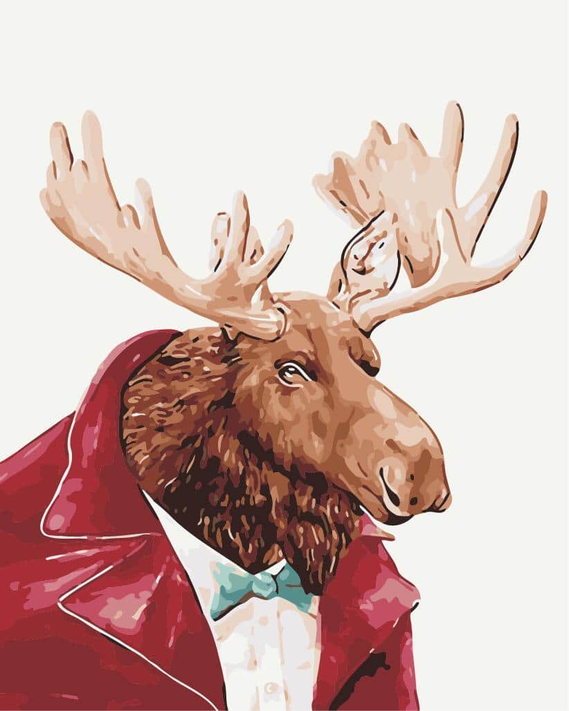 

Gentleman Elk – Paint By Numbers - 40*50CM, 501 Original