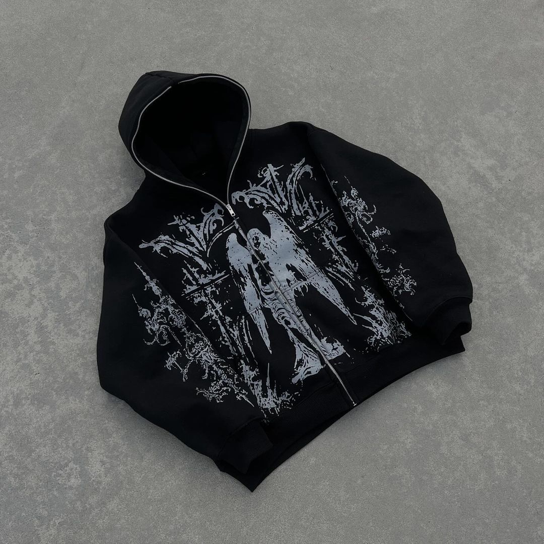 Casual Oversized print hoodie