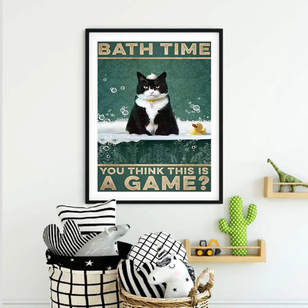 Full Round Diamond Painting 40*50cm - Cow Cat Poster
