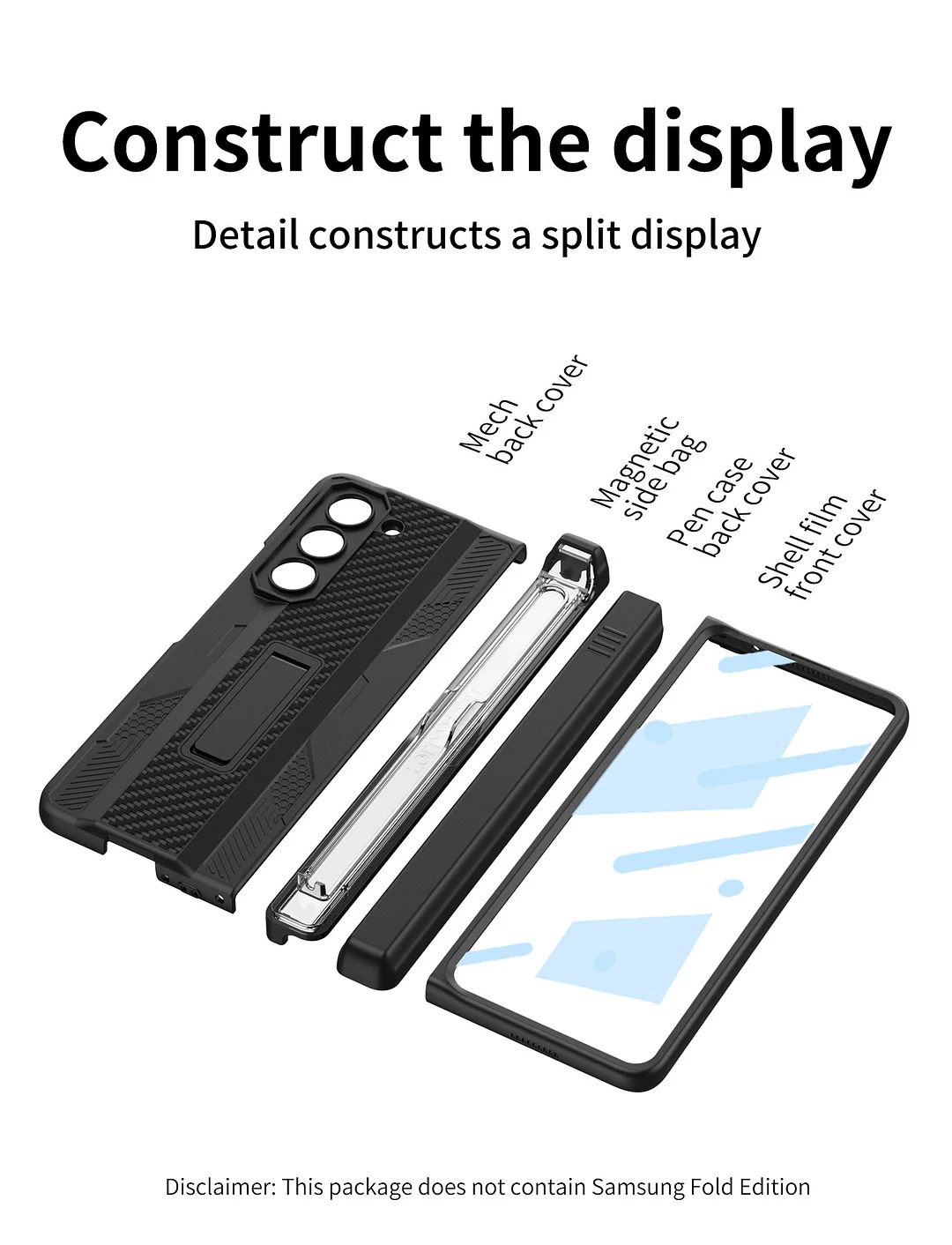Suitable for Samsung ZFold series mobile phone hard-core mecha sliding cover pen case mobile phone case