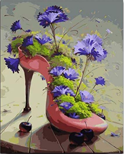 

Flowers in Shoe – Paint By Numbers - 40*50CM, 501 Original