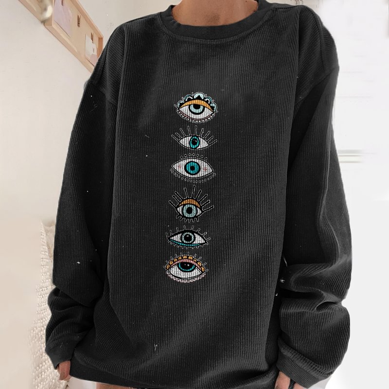   Mysterious Eyes Printed Fashion Crew Neck Sweatshirt - Neojana