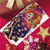 (US Local)12PCS DIY Xmas Pattern Rhinestone Diamond Art Mosaic Postcards for Celebrations