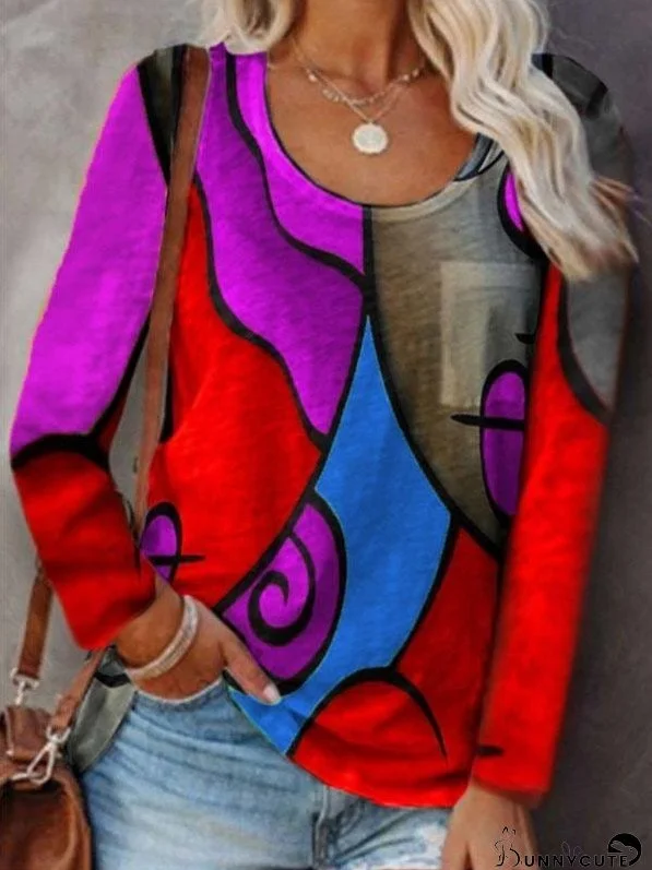 Flowy Abstract Print Top