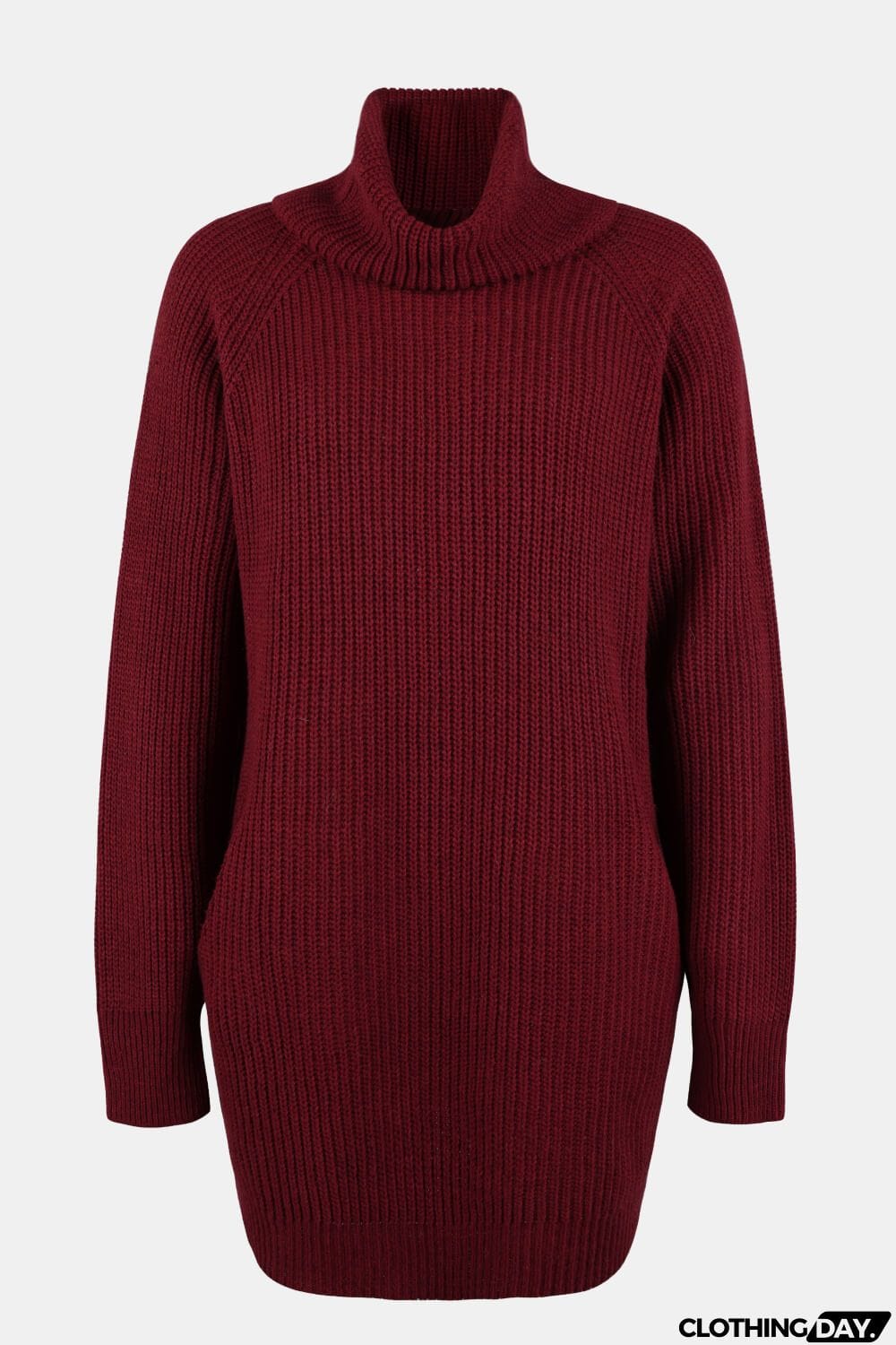 Turtleneck Sweater Dress with Pockets