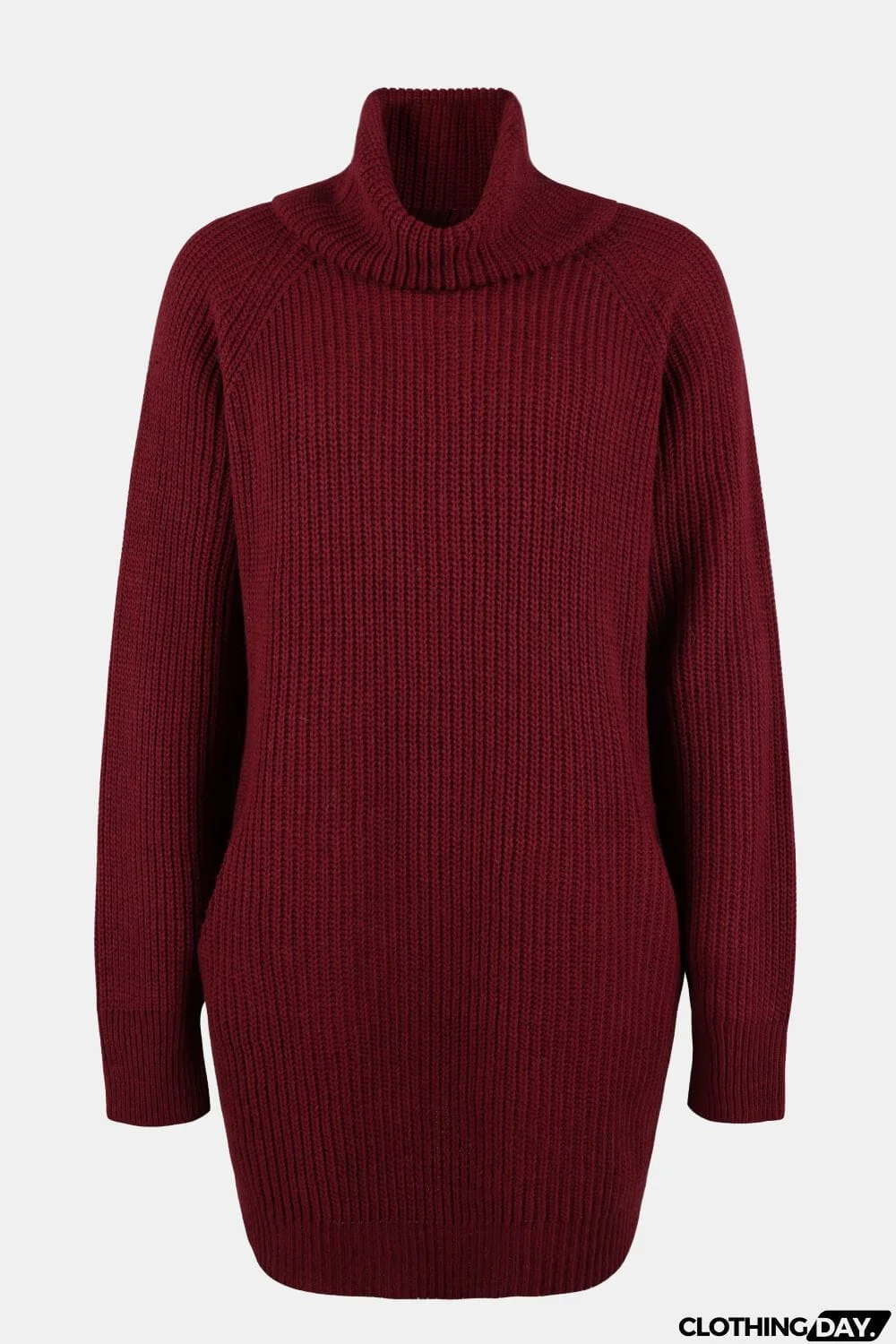 Turtleneck Sweater Dress with Pockets