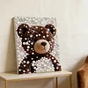DIY Pearl Painting Brown Bear for Home Decor with Frame(30x40cm)