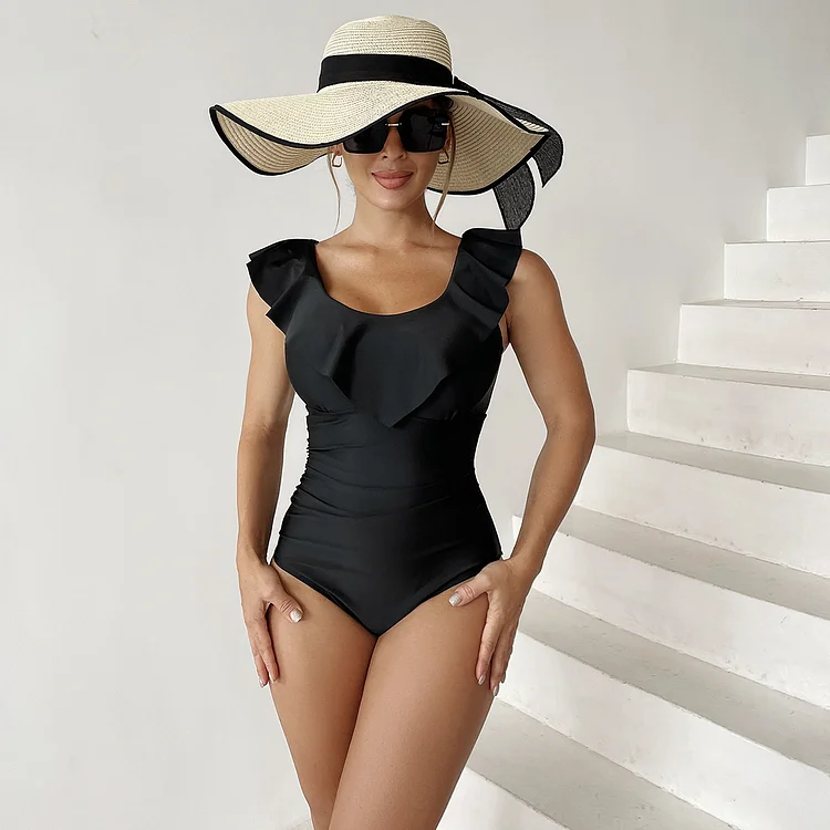 【新品】Volume Frill One Piece Swimsuit Mサイズ Zara Womens Swim Bathing Suit One Piece Ruffle Pink M Medium