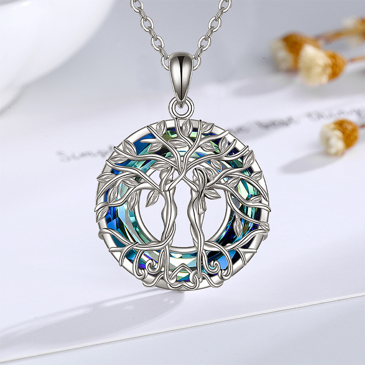 For Sister - S925 The Love Between Sisters is Forever Tree of Life Sister Crystal Pendant Necklace