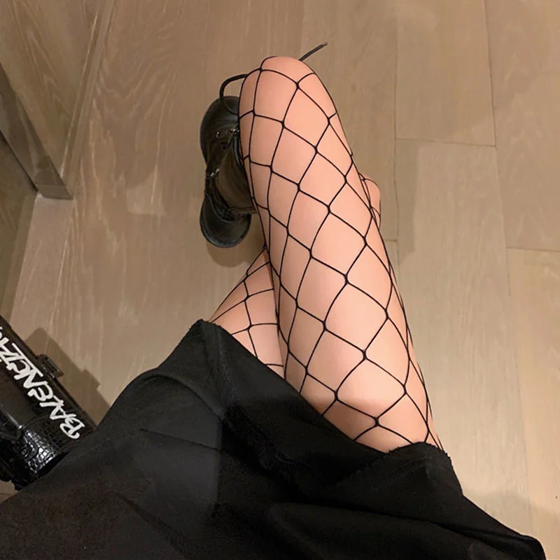 Uveng Uveng Lace Lace Bottom Socks 2023 New Fishing Net Stockings Outside Wearing Leggings Stockings Women Hollow Socks