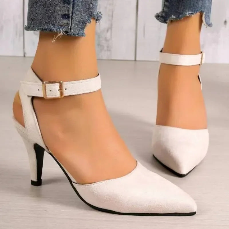 2024 Hot Sale Fashion Baotou Women Pumps Solid Color Outdoors Sexy Party Slender Heel High Heels Women's Sandals Plus Size 43 Aiertu