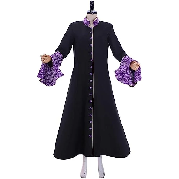 Lady Minister Choice Clergy Robes Pastor Preacher Cassock Priest Robe Cosplay Costume