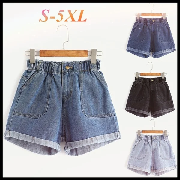 S-5XL Women's Fashion Summer Sexy Slim Fit Denim Shorts Girl's High Waist Jean Shorts Jeans Pants