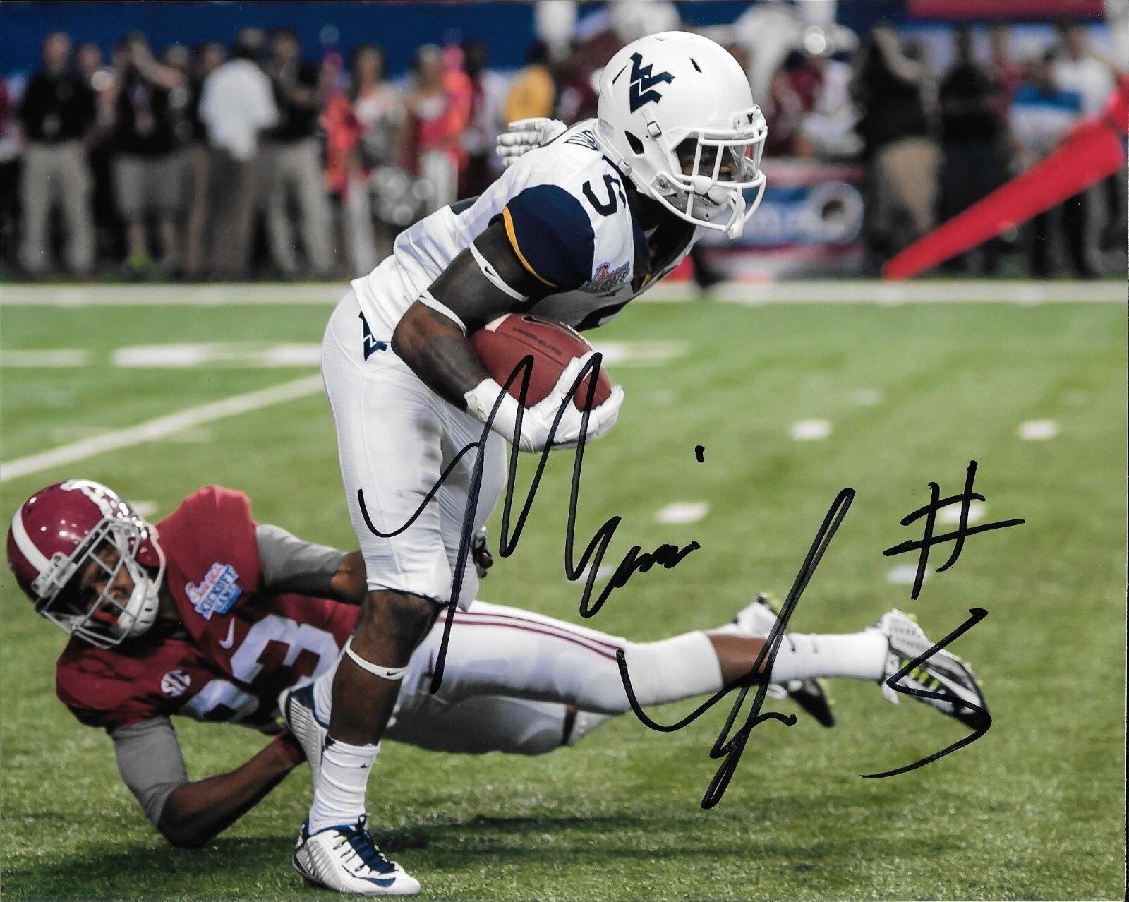 CINCINNATI BENGALS MARIO ALFORD SIGNED WEST VIRGINIA MOUNTAINEERS 8X10 Photo Poster painting COA