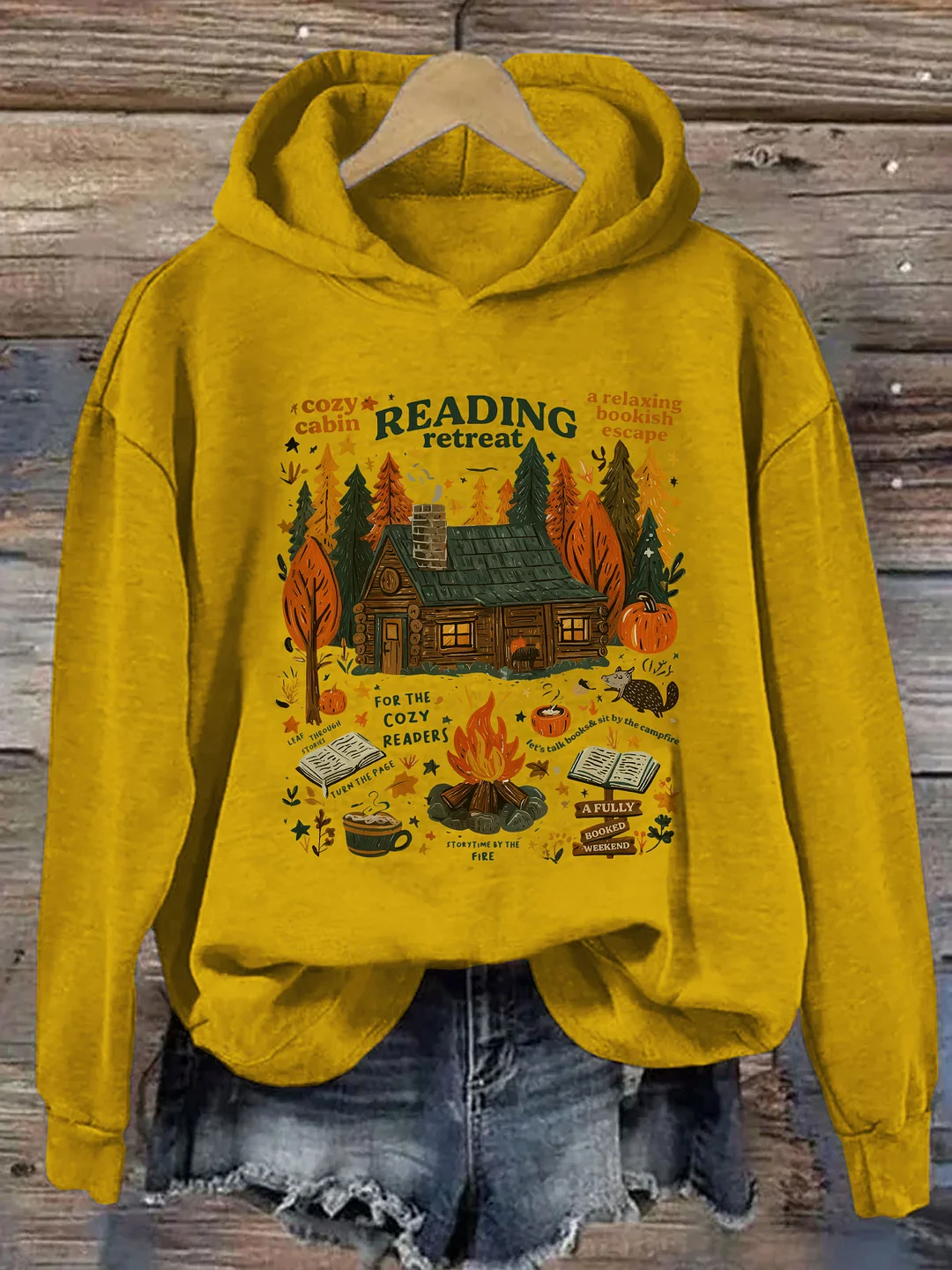 Cozy Cabin Reading Retreat Hoodie