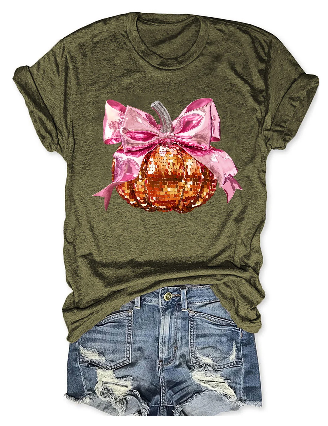 Pink Coquette Bow Ball Pumpkin T-Shirt