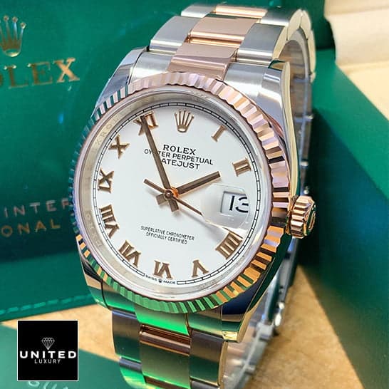 Rolex Datejust 36 White Roman Dial Fluted Bezel Replica