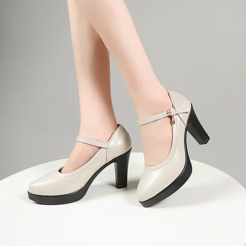 Breakj Breakj Table High Heel Mary Jane Fashion Women's Shoes 2025 New Design Feels Comfortable One-Word Sexy Women's Shoes Large Size