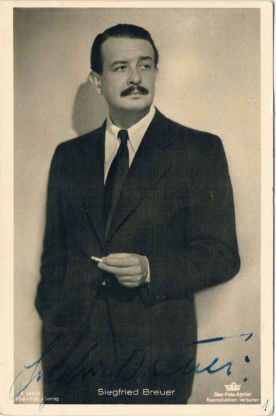 Siegfried Breuer 1906-54 autograph signed postcard Photo Poster painting 3.5x5.5