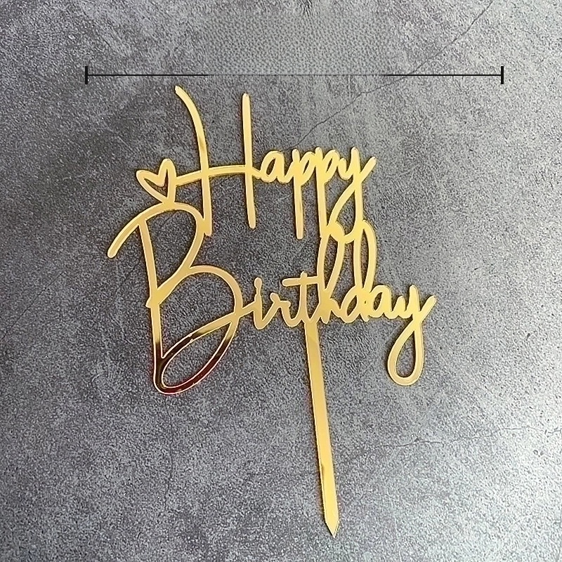 10 Pieces Letter Arylic Birthday Cake Decorating Supplies