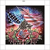 Diamond Painting-DIY Framed Crystal Rhinestone American Flag and Soldiers(25x25cm)