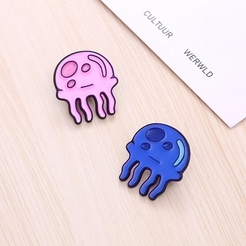 Cartoon Style Pin Jellyfish Alloy Enamel Women’s Brooches