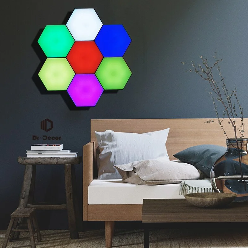 Modern RGB LED Night Light for bedroom decor Quantum Modular Sensitive Lamp Touch Helios Lighting Indoor Bedside Magnetic Lights