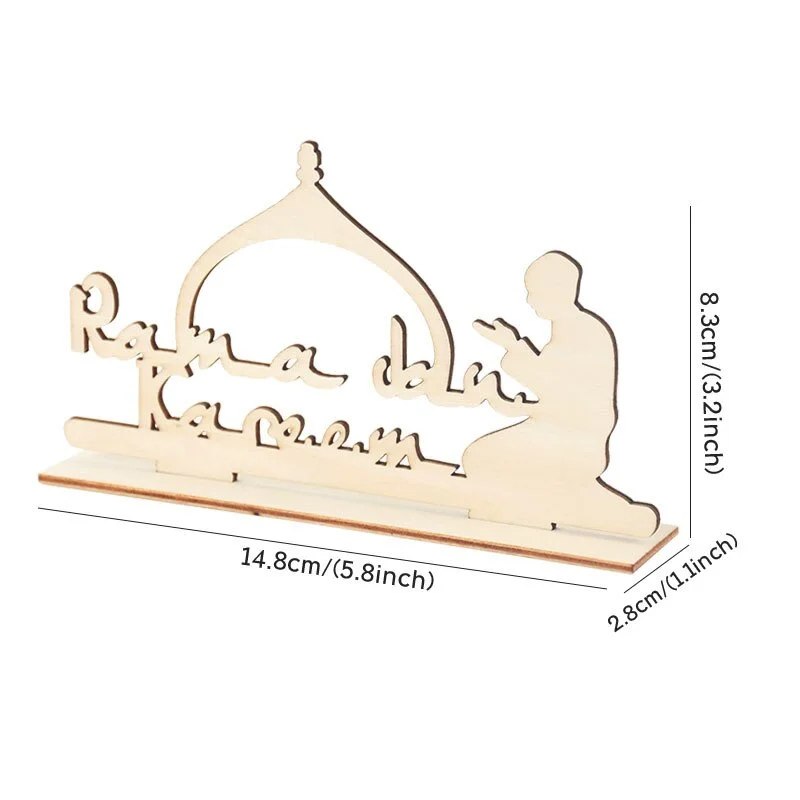 Eid Mubarak Wooden Craft Ornament Home Desktop Decoration For Islam Muslim Featival Party Decor Ramadan Kareem Gifts Eid Al Adha