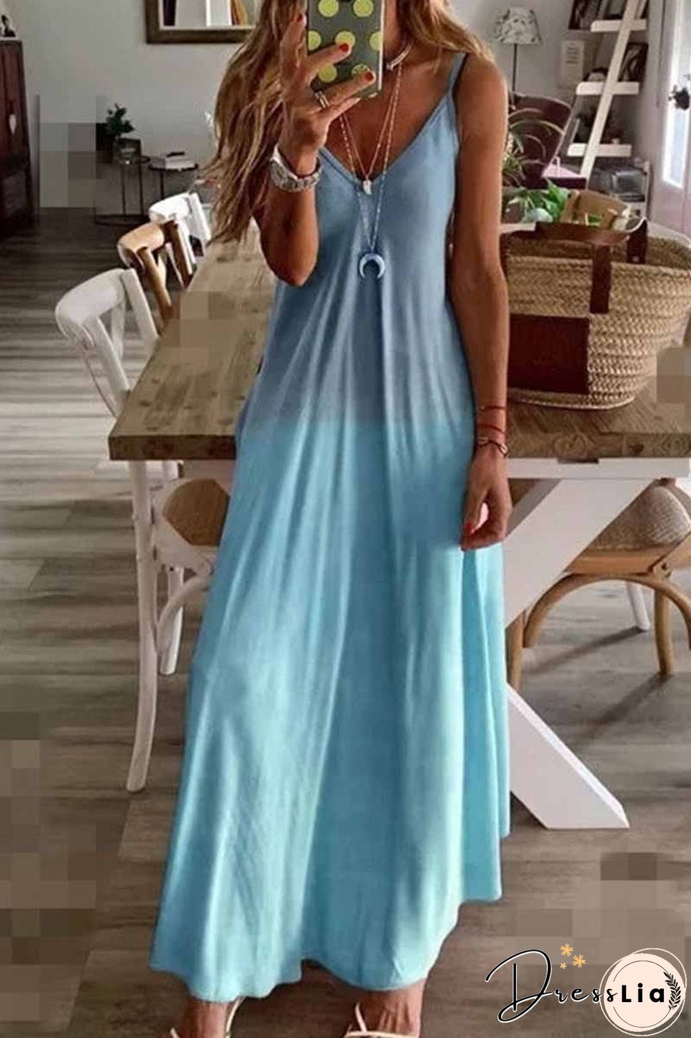 Loose Print Maxi Dress ( 2 Color )