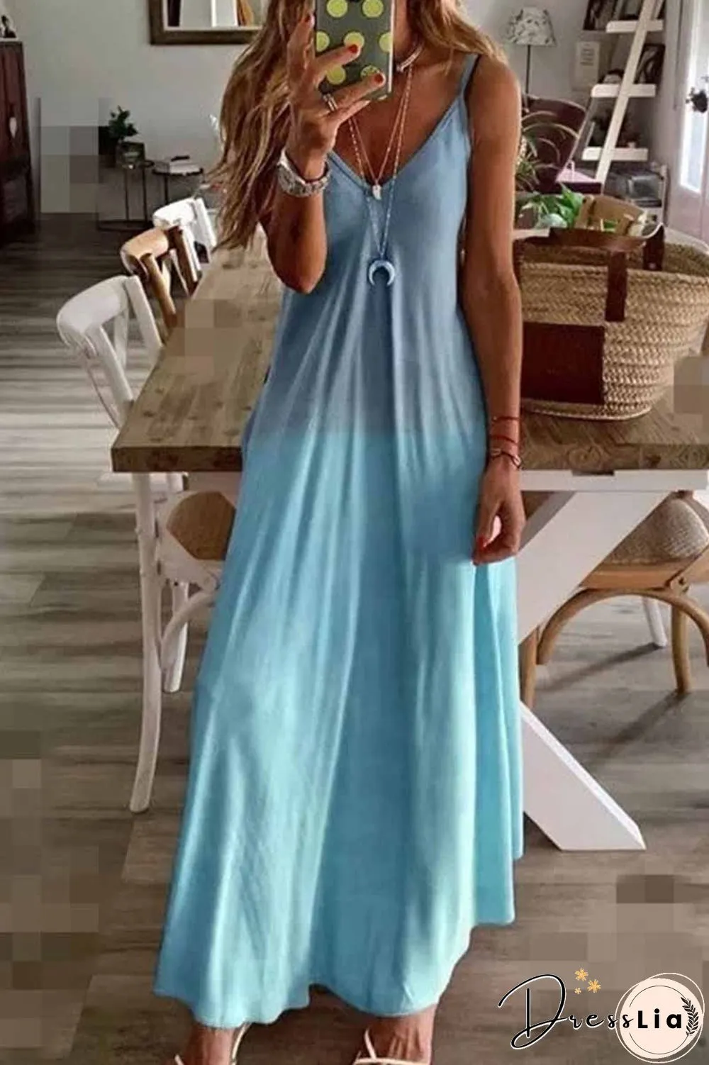 Loose Print Maxi Dress ( 2 Color )
