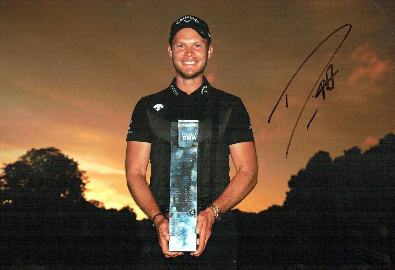 Danny WILLETT BMW Wentworth SIGNED 2019 Autograph 12x8 Golf Photo Poster painting 4 AFTAL COA