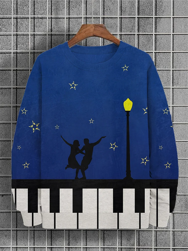 Men's Music Dancing Couple Print Casual Sweatshirt