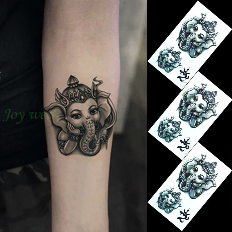 Waterproof Temporary Tattoo Sticker 10.5*6 cm elephant tattoo Ganesha tatto stickers flash tatoo fake tattoos for girl women
