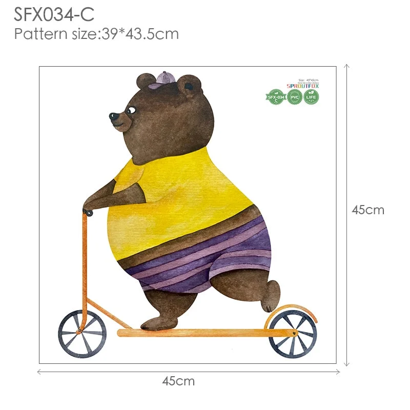 Bear 3D Wall Stickers Home Decor Living Room Decoration Wall Stickers For Kids Rooms Bathroom Children For Stickers Wall Bedroom