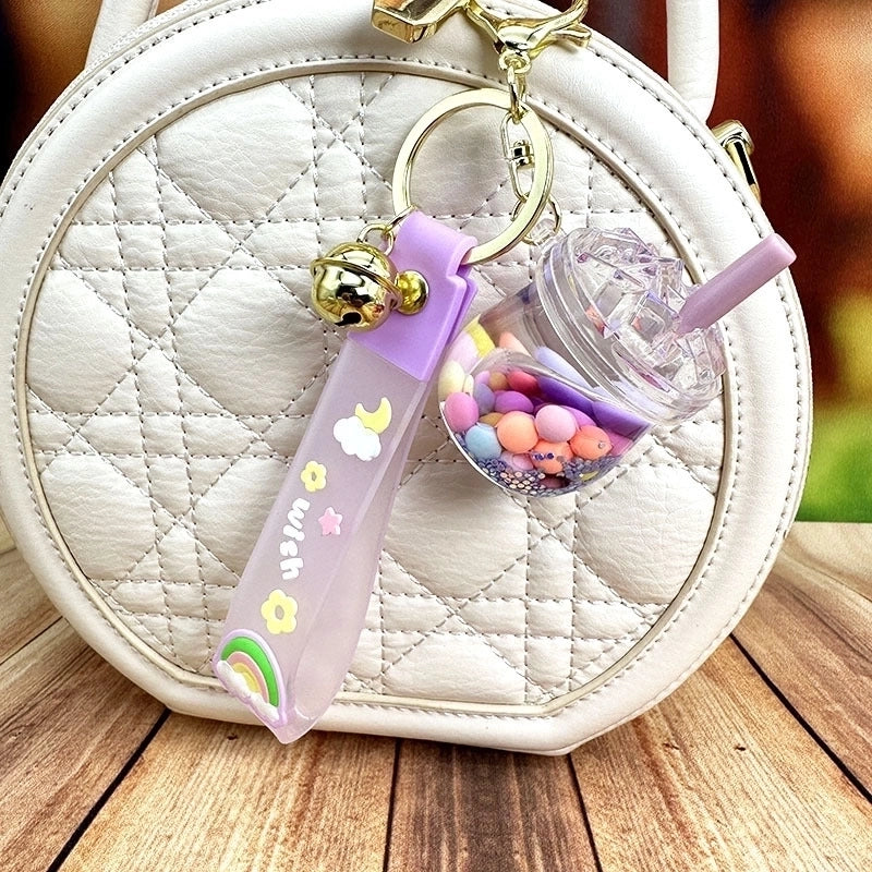 Cartoon Style Cute Cup Arylic Women’s Bag Pendant Keychain