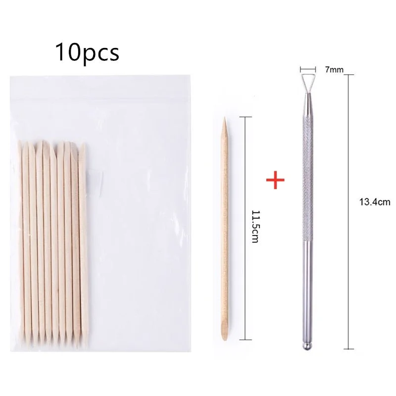 10/20/50/100pcs Wooden Cuticle Pusher Nail Rhinestone Remover Double Head Portable Nail Art Cuticle Remover  Nail Tools-Nail Inspo