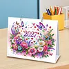Flower Butterfly DIY 5D Diamond Art Desk Calendar 2027 for Table Decor
