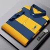 Cotton Striped Embroidered Polo Shirt (6 Colors)