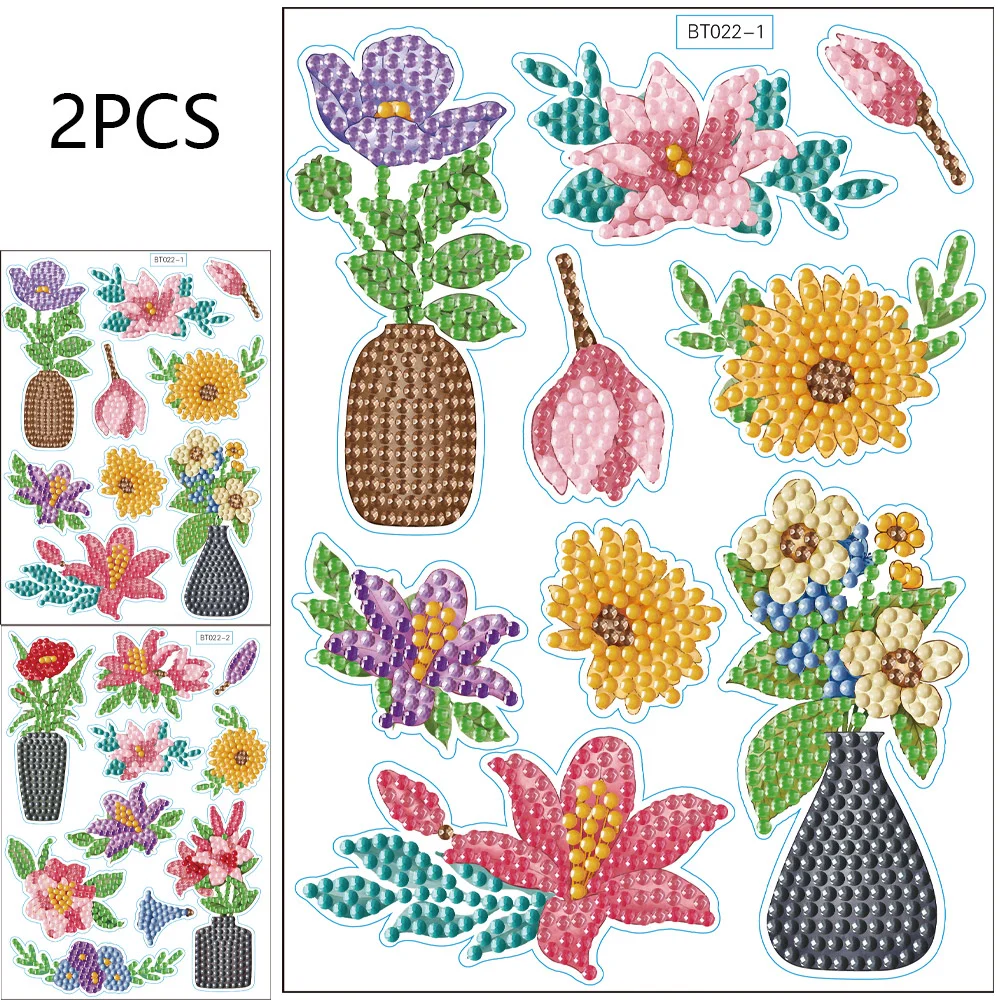 DIY New Diamond Painting Stickers Flowers Series (two small sheets)