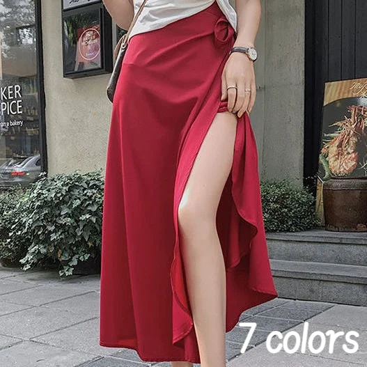 Skirts Women Tender Charm Daily Pure Chiffon Ulzzang Side-slit College Elegant Simple Clothing Summer Leisure Artistic Lace-Up