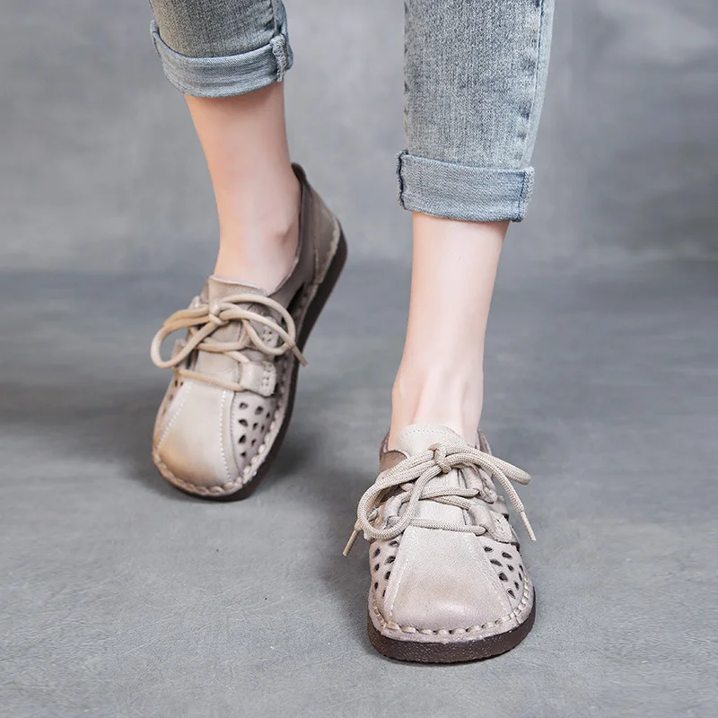 Yyvonne To 118] Niu Bago Retro Bag Head Sandals Women's Hole Shoes Casual Hollow Single Shoes Breathable Mother Shoes