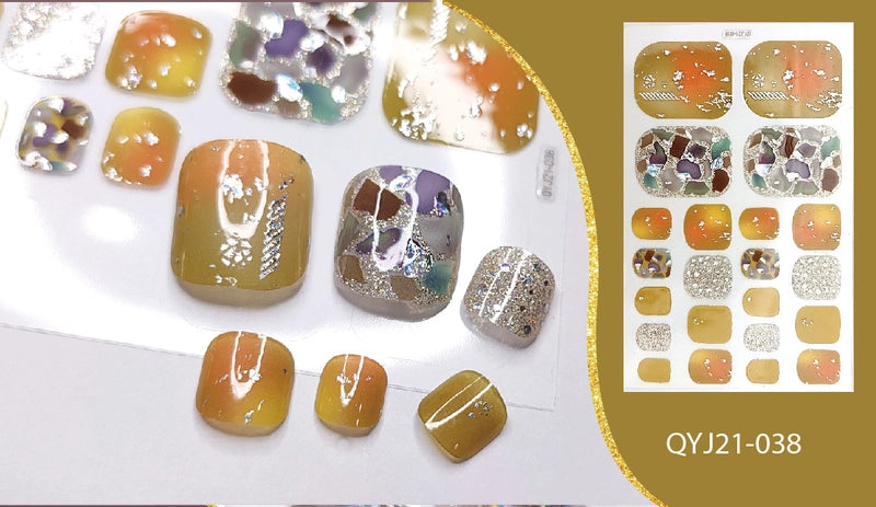 Explosions Foot Nail Stickers Summer Toenail Stickers Bronzing Imitation Diamond Nail Stickers Waterproof Foot Stickers