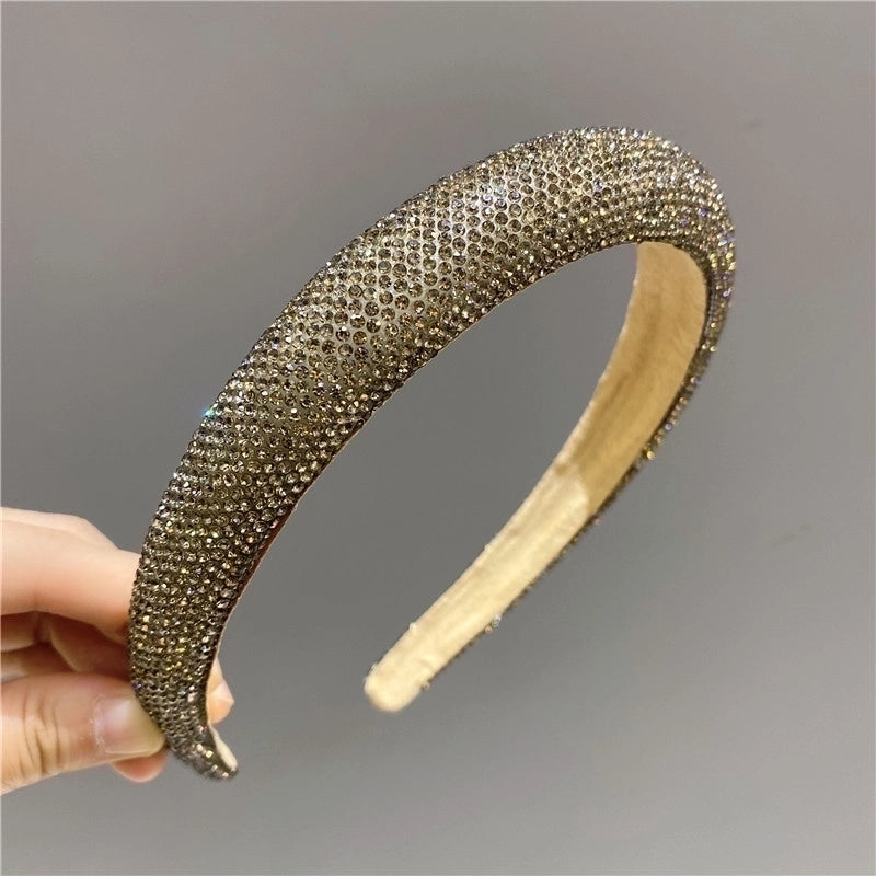 Women’s Glam Minimalist Solid Color Diamond Hair Band