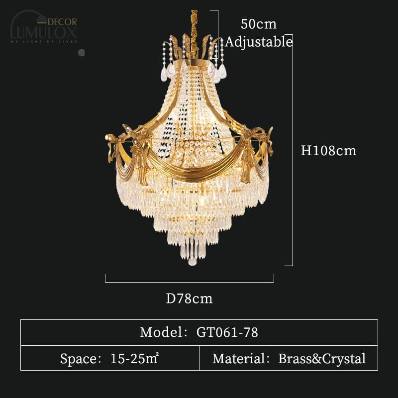 Crown Royale - Creative Personality Shape Crystal Chain Decorative Chandelier D78 H108Cm Chandelier