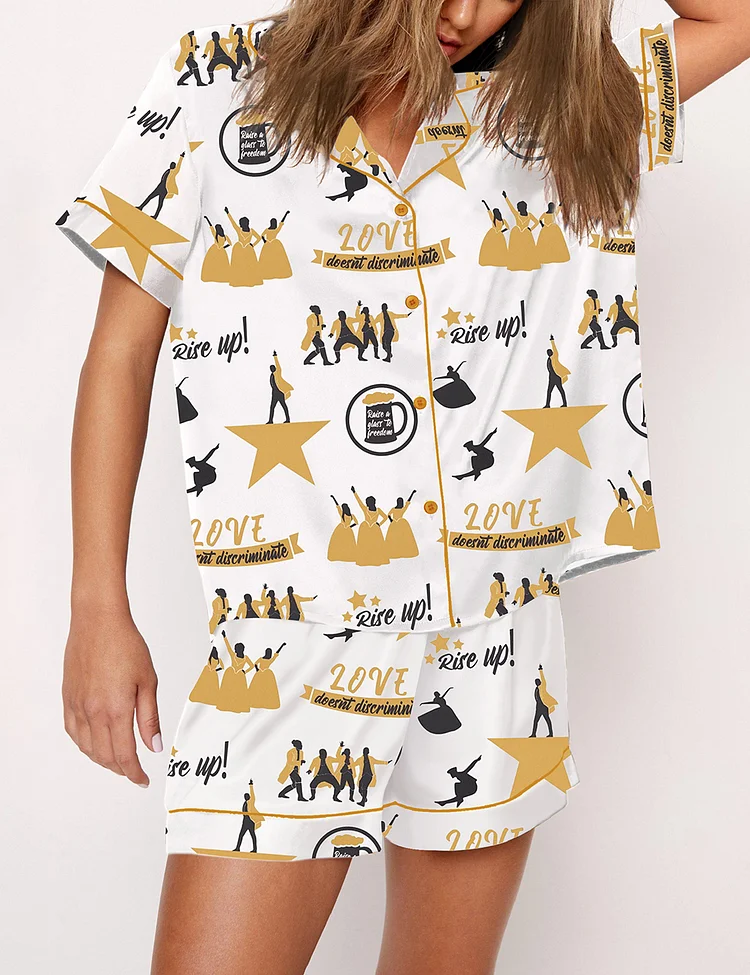Women's Hamilton The Musical Inspired Shows Print Pajama Set